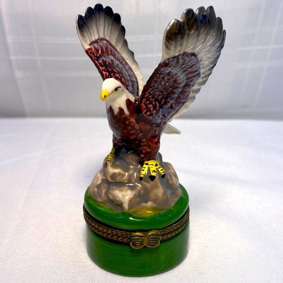 Other - American Bald Eagle sits atop this hand painted porcelain keepsake box.